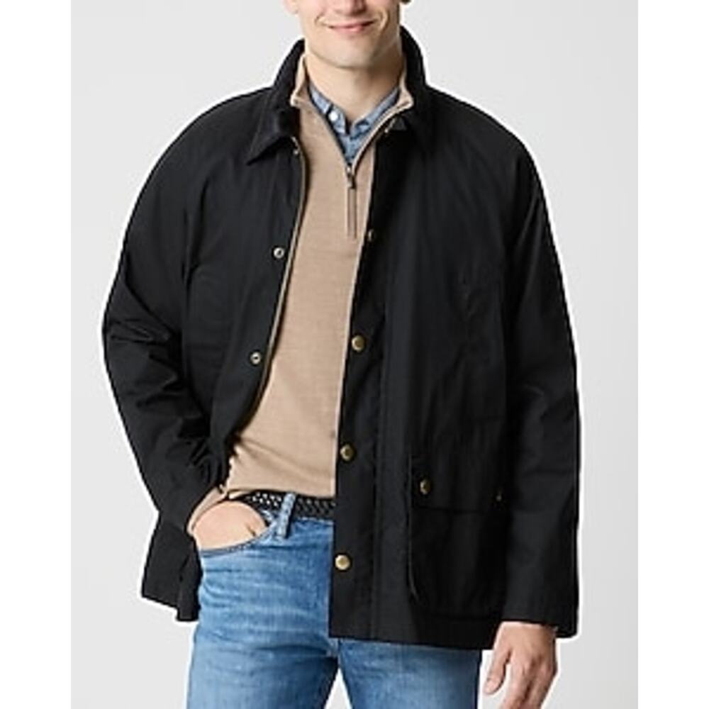 J. Crew Men's Cotton-Blend Field Jacket Long Sleeves Black Size Large NWT